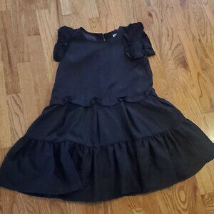 Gymboree black formal dress with origami trim - Sz 7
